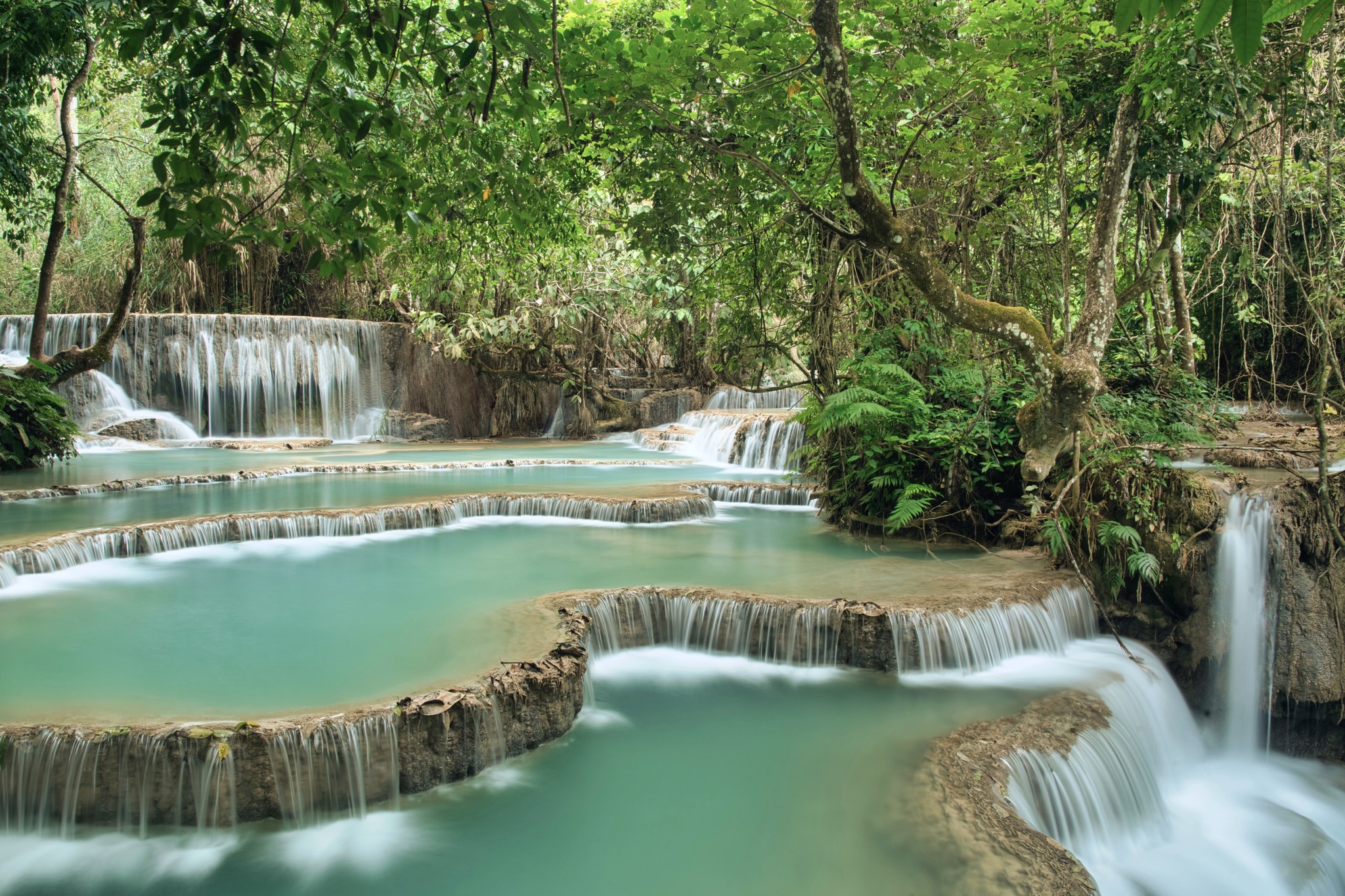Kuang Si Waterfalls Forest Easy Hike Mekong Sunset Cruise F18 